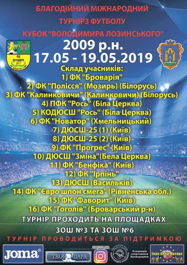 Кубок Володимира Лозинського, 2009, 2019